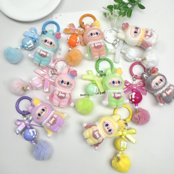 O1CN01TwI0z11qBMQIRCMnO_2219486535457-0-cib Wholesale Flocked Bunny King Plush Toy Keychains OLY Exclusive