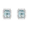 Wholesale Shallow Sea Blue Rectangular S925 Sterling Silver Stud Earrings