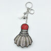Wholesale fashion tassel bag rhinestone feather badminton keychain