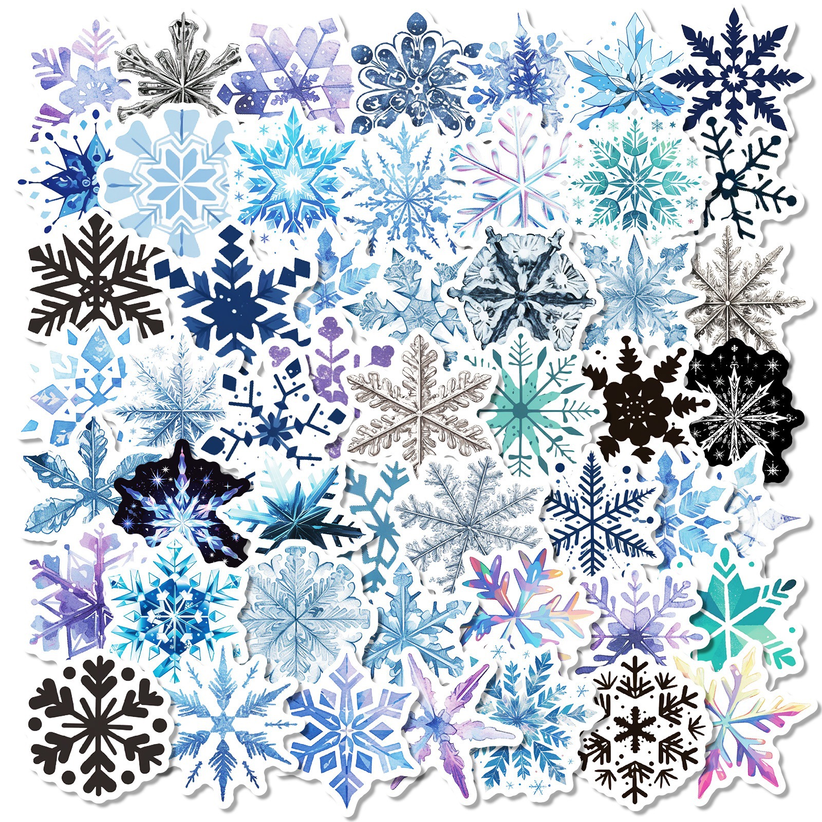 Wholesale light-colored snowflake Christmas graiti stickers