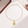 Wholesale Stainless Steel Necklace Pearl Queen Fine Polished Vacuum necklace