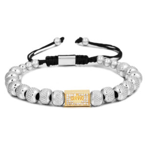 Crown Square 8MM16 Pineapple Beads Steel Gold