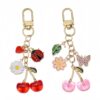 Wholesale Cherry butterfly ladybug daisy green leaf keychain Y2K bag pendant