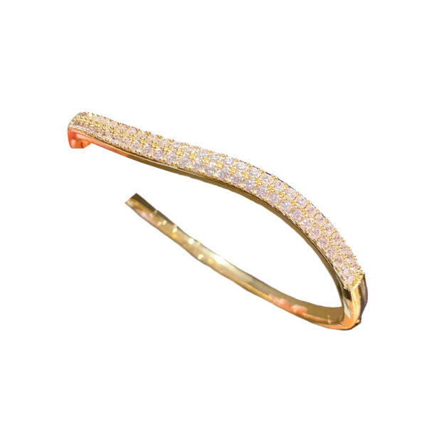 Wholesale 18k genuine gold electroplated zircon round buckle bracelet