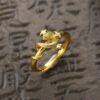 Wholesale Ancient frosted gold staff snake shaped gold ring