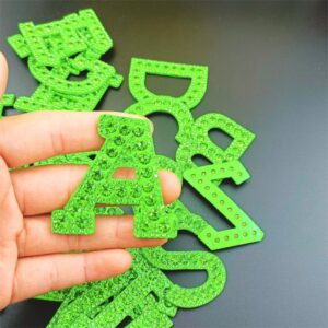 Green drill single letter 5cm high (take a message)