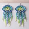 Wholesale Ocean jellyfish tassel rice bead woven Bohemian earrings