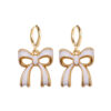 Wholesale Oil-spray colored bow pendant Valentine's Day earrings