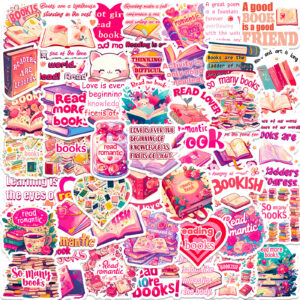 Wholesale 50pcs Pink Books English Short Sentences Graffiti Stickers