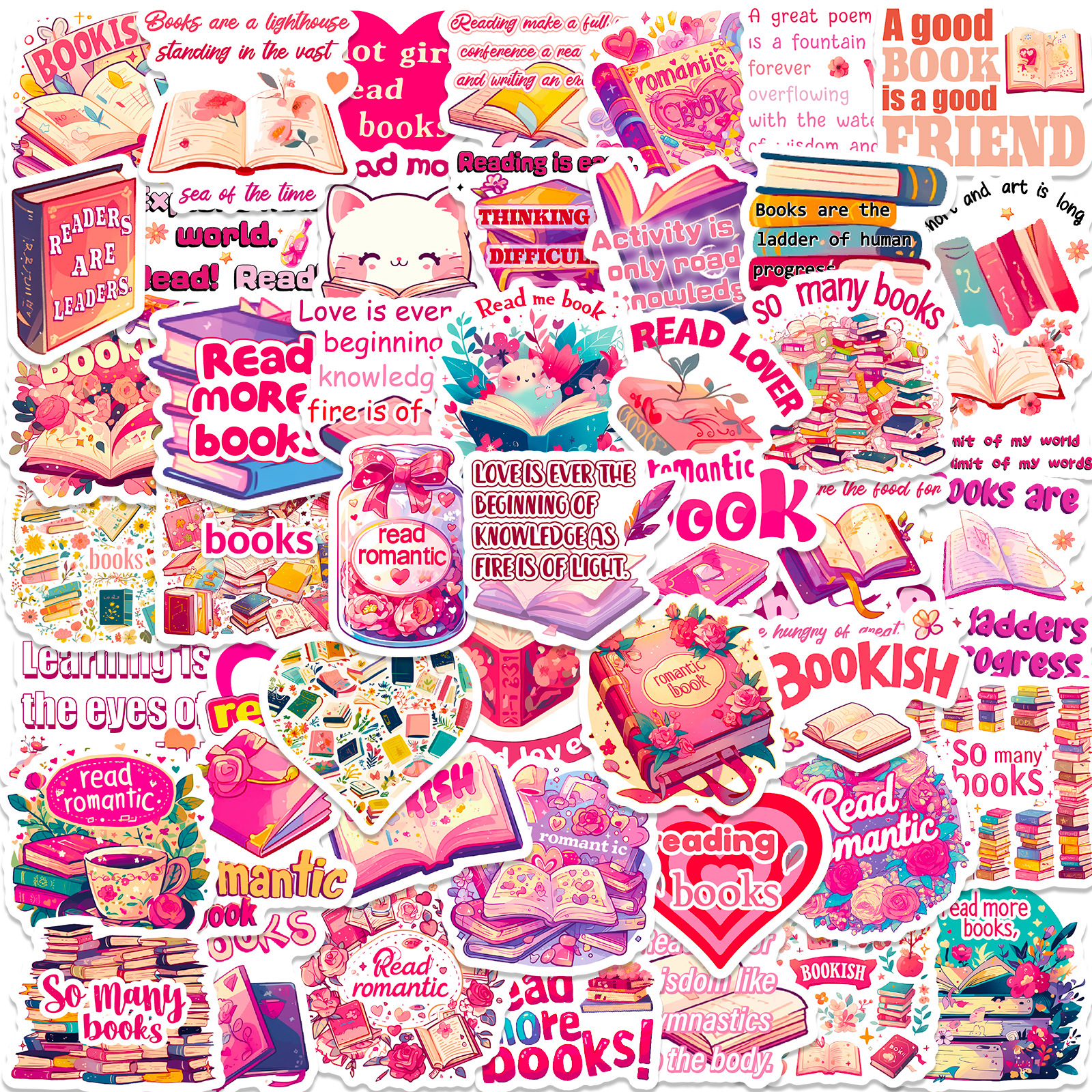 Wholesale Pink Books English Short Sentences Graiti Stickers