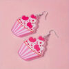 Wholesale Valentine's Day Cake Love Earrings Acrylic Red Peach Heart Love Earrings Earrings Jewelry