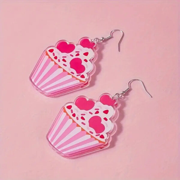 Wholesale Valentine's Day Cake Love Earrings Acrylic Red Peach Heart Love Earrings Earrings Jewelry