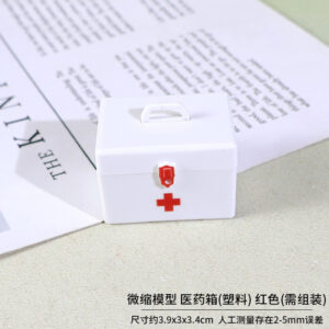 Miniature model medicine box (plastic) Red
