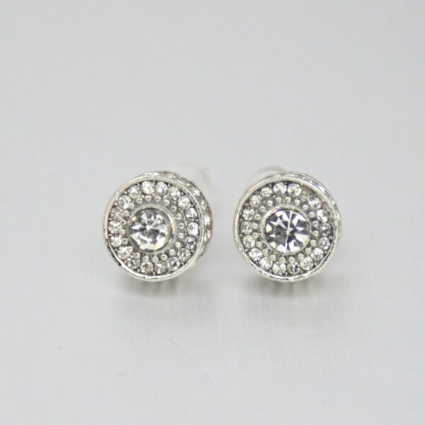 Wholesale Round patterned zircon inlaid earrings
