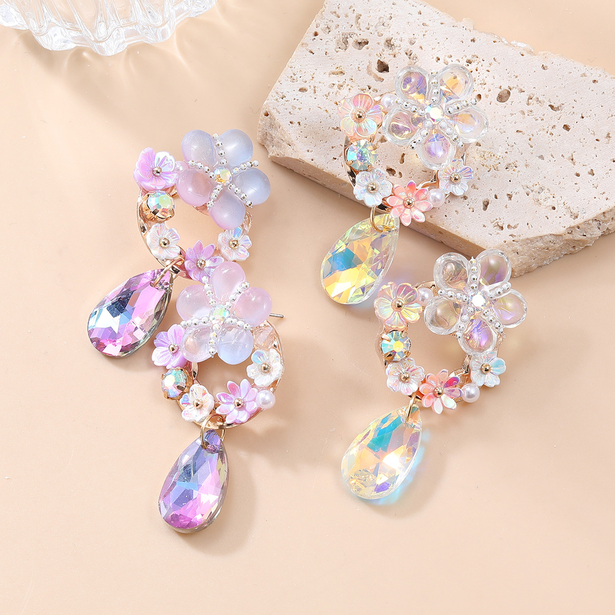 Wholesale Colorful Flower Bohemian Style Earrings