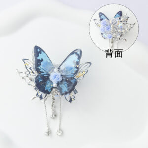 Blue flower butterfly accessories (1 piece)
