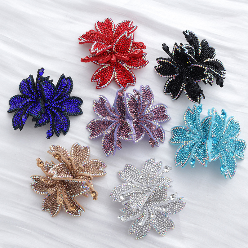 Wholesale Colorful rhinestone butterfly self ing DIY Patches