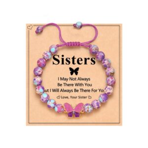 Butterfly emperor stone bracelet+sisters card
