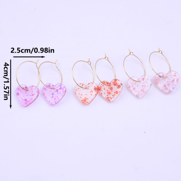 Wholesale Acrylic Sequin Heart Valentine's Day Earrings