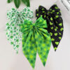 Wholesale Green clover bow, long ribbon, St. Patrick's Day hair clip
