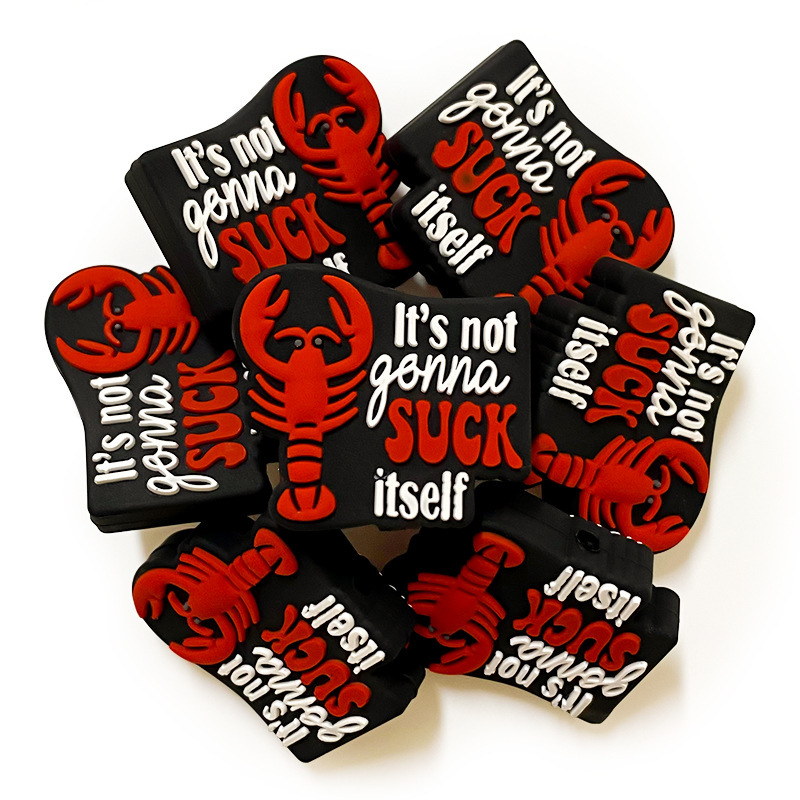 Wholesale Red Shrimp Cartoon Focal Beads