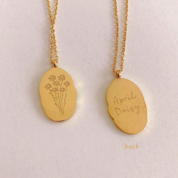 Wholesale Stainless Steel December Flower Irregular Pendant Necklace