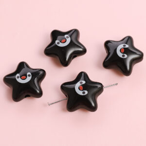 Five-pointed star 22x 20mm aperture about 2.5mm black / 2/bag