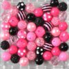 Wholesale 50pcs Rose Red 20MM Acrylic Resin Beads Mixed Color Mixed Style Beaded Loose Beads Combination Chunky Beads