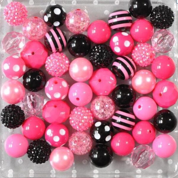 Wholesale 50pcs Rose Red 20MM Acrylic Resin Beads Mixed Color Mixed Style Beaded Loose Beads Combination Chunky Beads