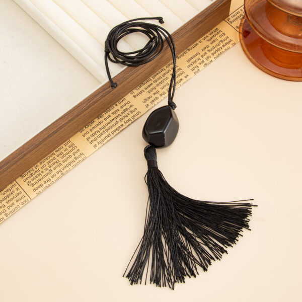 O1CN01UHXKN323kFcPhTJaG_2588757293-0-cib Wholesale Black acrylic tassel long necklace