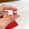 Wholesale Coffee red Christmas Snowman hand painted beads