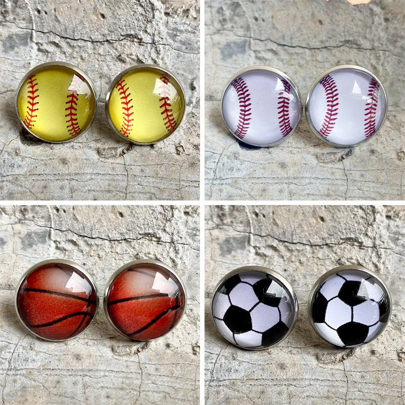 Wholesale Srts basketball baseball softball volleyball srts style earrings