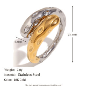 Irregular hammered open snake ring-two colors-no. 7