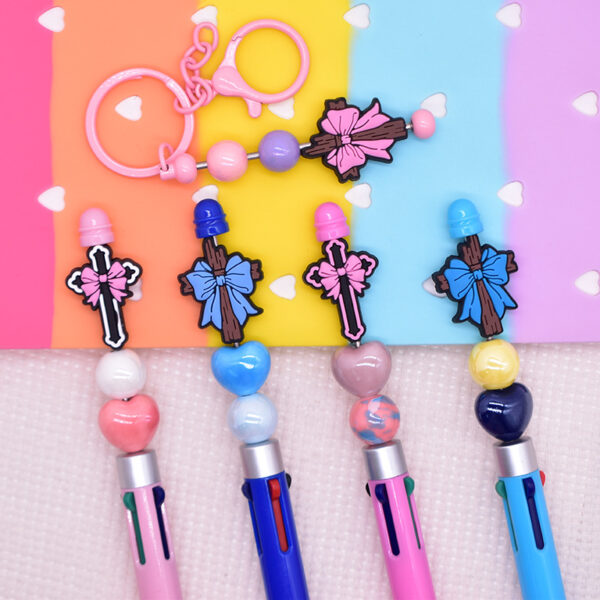 Wholesale Random 100pcs Colorful Bow Cross Focal Beads