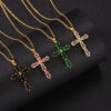 Wholesale Colorfulful Zircon Men's and Women's Cross Necklace Niche Design