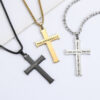 Wholesale Cross letter pendant stainless steel necklace