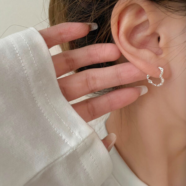 Wholesale White copper heart-shaped plain ring Valentine's Day earrings