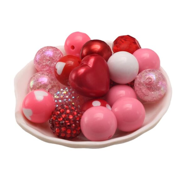 Wholesale of 50 Large Red Love Valentine's Day 20MM Acrylic Mixed Color Beads