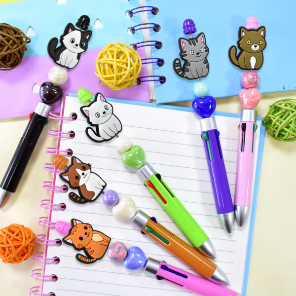 Wholesale Random 100pcs Cute Cartoon Cat Series DIY Pvc Soft Glue Beads