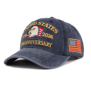Navy blue 250th eagle flag baseball cap