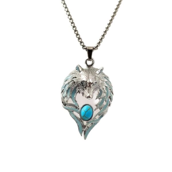 O1CN01UNz7r62IVKfGgIFD5_3919529291-0-cib Wholesale Dark Glowing Wolf Totem Necklace with a Wolf Head