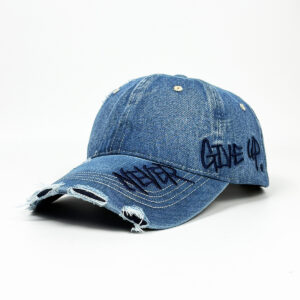 Wholesale Cowboy Denim Hole Letter Embroidery Baseball Cap