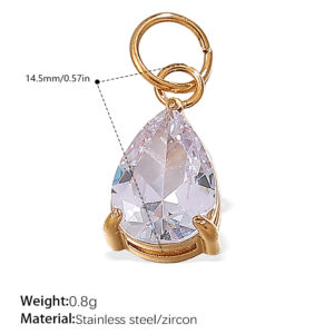 Pj469weg white zirconium gold pendant