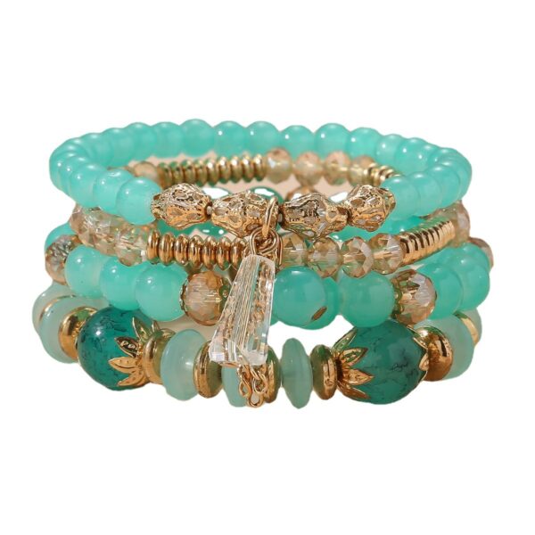 Wholesale Bohemian Crystal Beaded Bracelet suit Colorful Multi-layer Bracelet