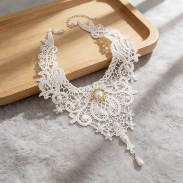 Wholesale Gothic lace lace fringe geometric necklace