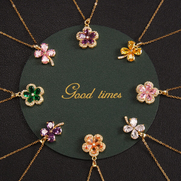 O1CN01URxWfi20t023FoREg_2215152786906-0-cib Wholesale Four-leaf Clover Flower Pendant Titanium Steel Clavicle Chain