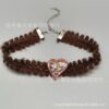Wholesale Maillard color sweet and cool heart lace choker
