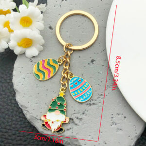 Ls265-christmas green christmas hat dwarf keychain-10.6g [1 piece]