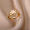 Wholesale simple rotatable sunflower decompression Open Ring