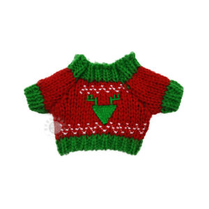 Small red and green triangular pattern sweater